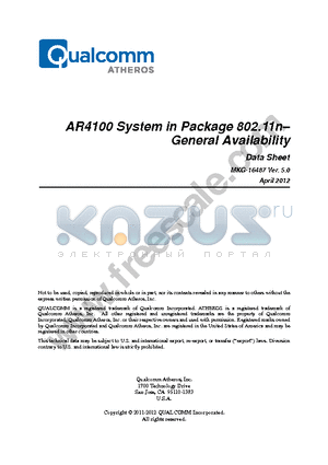 AR4100 datasheet - Low power modes consuming as little as 5 lA of current