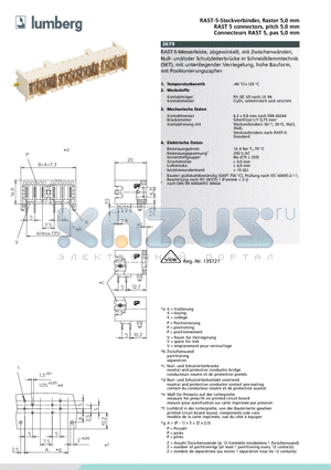 3679 datasheet - RAST-5-Steckverbinder, Raster 5,0 mm