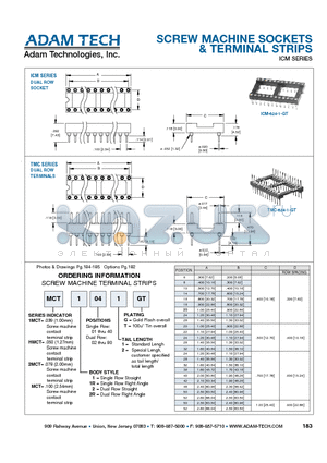 1MCT2R011G datasheet - SCREW MACHINE SOCKETS & TERMINAL STRIPS