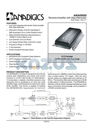 ARA05050 datasheet - Reverse Amplifier with Step Attenuator