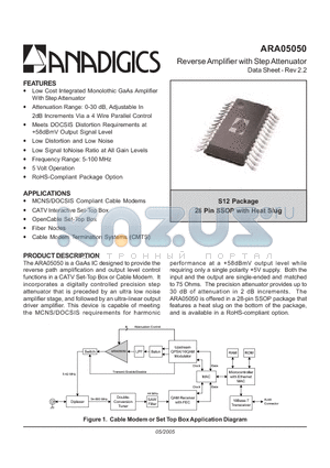 ARA05050S12C datasheet - Reverse Amplifier with Step Attenuator