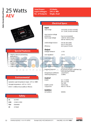 AEV01AA48 datasheet - Standard Pinout - Low Profile