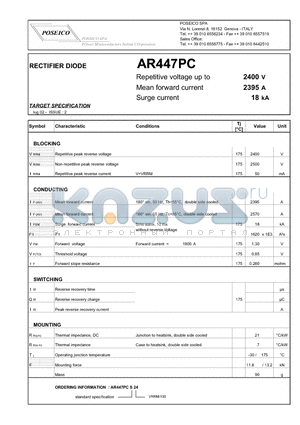 AR447PC datasheet - RECTIFIER DIODE