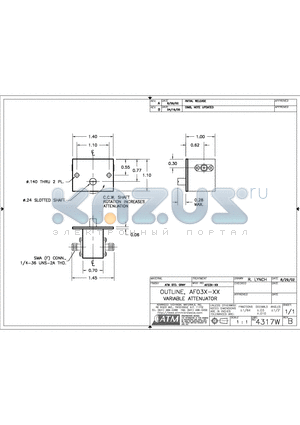 AF03X-XX datasheet - OUTLINE, AF03X-XX VARIABLE ATTENUATOR