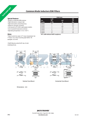 7355-H-RC datasheet - Common Mode Inductors/EMI Filters