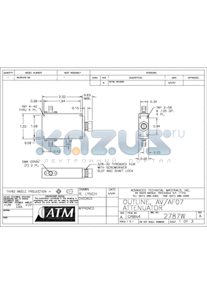 AF07X-XX datasheet - OUTLINE, AV/AF07 ATTENUATOR