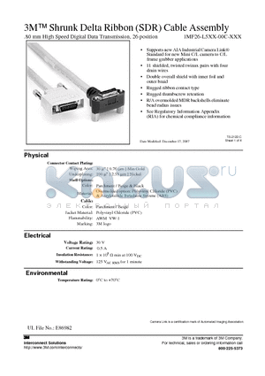 1MF26-L577-00C-200 datasheet - 3M Shrunk Delta Ribbon (SDR) Cable Assembly