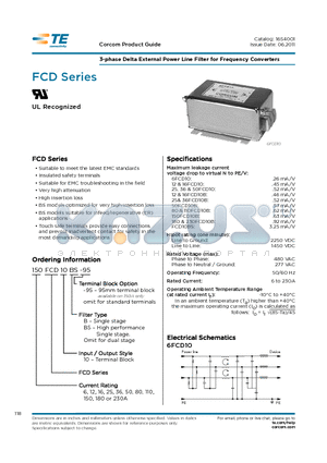 36FCD10B datasheet - 3-phase Delta External Power Line Filter for Frequency Converters