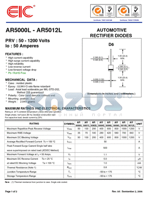 AR5006L datasheet - AUTOMOTIVE RECTIFIER DIODES