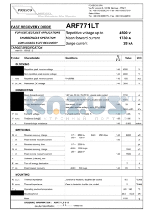 ARF771LTS45 datasheet - FAST RECOVERY DIODE