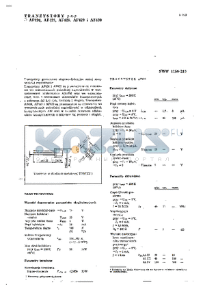 AF429 datasheet - TRANZYSTORY