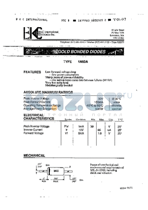 1N104 datasheet - GOLD BONDED DIODES