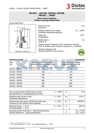 1N1183_07 datasheet - Silicon-Power-Rectifiers