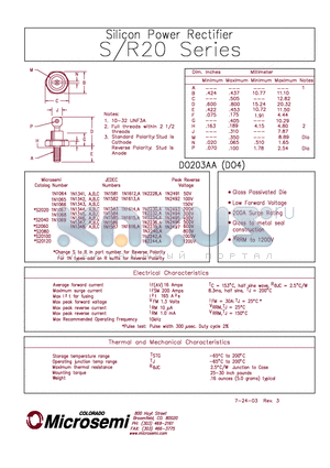 1N1064 datasheet - SILICON POWER RECTIFIER