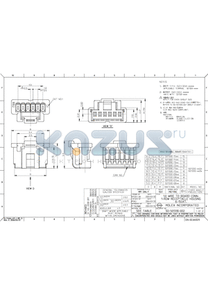 501330-1439 datasheet - 1.0 WIRE TO BOARD CONN. 1-ROW RECEPACLE HOUSING 6-15CKT.