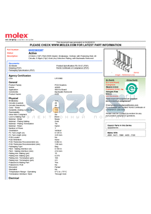 A-42225-0273 datasheet - 2.54mm (.100) Pitch KK^ Header, Breakaway, Vertical, with Polarizing Wall, 28 Circuits, 0.38lm (15l) Gold (Au) Selective Plating, with Backwalls Removed