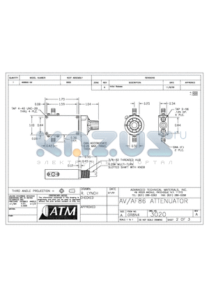 AF86-XX datasheet - AV/AF86 ATTENUATOR