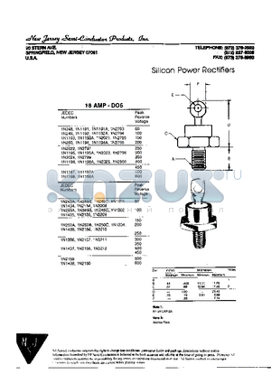 1N1193 datasheet - Silicon Power Rectifiers