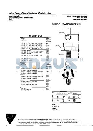 1N1193A datasheet - Silicon Power Rectifiers