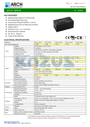 AFC-5S-E1 datasheet - AC-DC Power Module