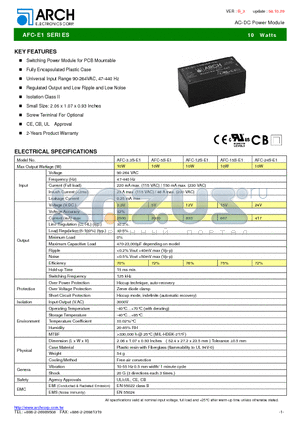 AFC-E1 datasheet - AC-DC Power Module