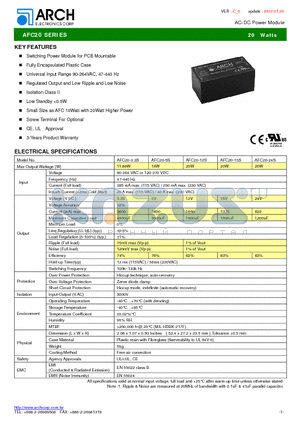 AFC20-24S datasheet - AC-DC Power Module