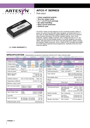 AFC5-05D15-F datasheet - Dual output