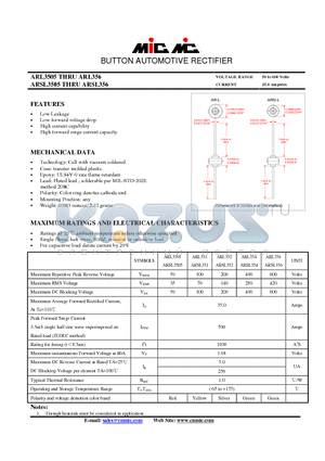 ARL351 datasheet - BUTTON AUTOMOTIVE RECTIFIER