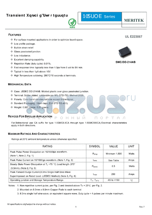 1.5SMC6.8CA datasheet - Transient Voltage Suppressors