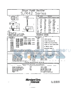 1N1397 datasheet - Silicon Power Rectifier