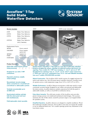 AFDT datasheet - Solid State Waterflow Detectors