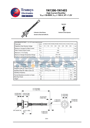 1N1401 datasheet - High Current Rectifier