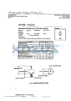1N1585 datasheet - Standard Rectifier