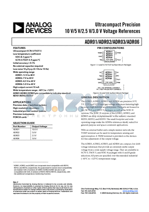ARR01NBC datasheet - Ultracompact Precision10 V/5 V/2.5 V/3.0 V Voltage References
