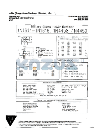 1N1616 datasheet - Military Silicon Power Rectifier