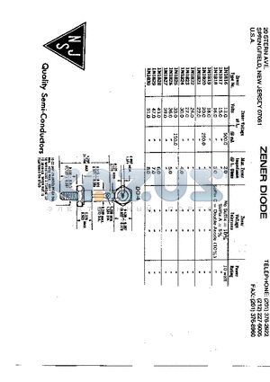 1N1816 datasheet - ZENER DIODE