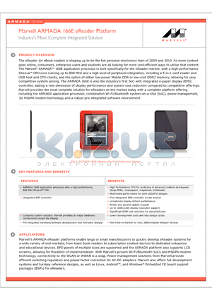 ARMADA166E datasheet - Industrys Most Complete Integrated Solution