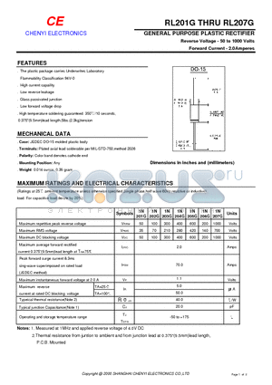 1N204G datasheet - GENERAL PURPOSE PLASTIC RECTIFIER