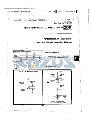 1N2071A datasheet - 750MA SILICON RECTIFIER DIODES