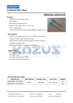 AFHA datasheet - This precision optical performance oval LED is specifically designed for passenger information signs