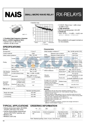 ARX1024 datasheet - SMALL MICRO WAVE RELAY