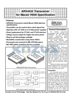 ARX4435-FP datasheet - ARX4435 Transceiver for Macair H009 Specification