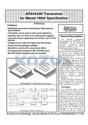 ARX4435N datasheet - ARX4435N Transceiver for Macair H009 Specification