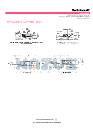 260 datasheet - 1/4 COMMERCIAL PHONE PLUGS