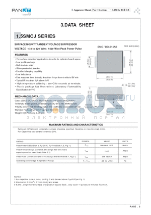 1.5SMCJ13A datasheet - SURFACE MOUNT TRANSIENT (VOLTAGE SUPPRESSOR VOLTAGE - 5.0 to 220 Volts 1500 Watt Peak Power Pulse)