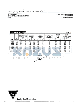 1N2615 datasheet - FLANGELESS RECTIFIERS