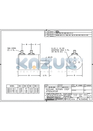 AS013-10-1 datasheet - OUTLINE, ROTARY STEP ATTENUATOR