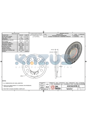 AS03604MR-R datasheet - Speaker