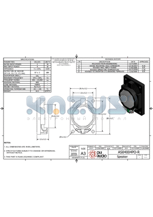 AS04004PO-R datasheet - Speaker