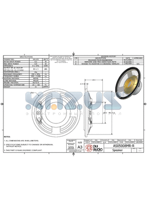 AS05008MR-R datasheet - Speaker